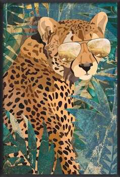 Poster Moviestar Cheetah in the gold and green jungle