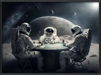 Poster Astronauts playing Poker in the Space
