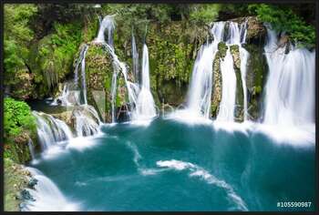 Framed Poster Waterfalls of Martin Brod on Una national park, Bosnia and Herzegovina